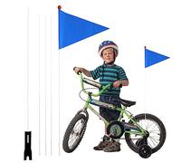 Tedious Drapeau de vélo à mât de Drapeau, Drapeau de sécurité pour vélo - Drapeaux d'extérieur Drapeau de sécurité 2,2 m - Drapeau de vélo résistant aux déchirures avec Poteau en Fibre de Verre