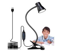 Tedious Lampe à Pince pour Bureau, Lampe à Pince - Lampe de Bureau pour Le Soin des Yeux avec Pince,Lampe de Livre avec col de Cygne Flexible à 360 degrés, 3 Modes 10 luminosité USB, Lampe de Chevet