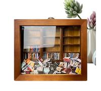 Tedious Ornements étagère anxiété | 10 x 12 cm Bibliothèque Secouez Votre anxiété | Petite bibliothèque en Bois avec 80 Livres Miniatures | bibliothèque Fidget Toys, décoration de aison