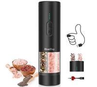 TEDNON Ensemble de moulins à poivre et sel électriques 2 en 1 rechargeables par USB avec lumière LED, affichage de la batterie, grossier réglable, idéal pour la cuisine en plein air barbecue cadeau