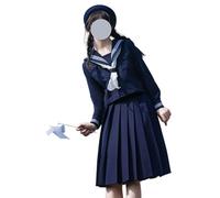 TEDPRBGE Costume d'uniforme scolaire japonais - Uniforme de marin JK - Costumes de costumade d'anime pour femme (manches longues + jupe 60 cm, taille L)
