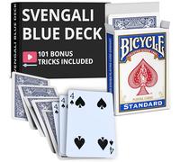 Ted's Sterling Magic Precision Blue Rider Back Bicycle Deck Svengali avec instructions (français non garanti) pour plus de 100 tours (4 piques)