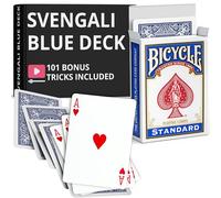 Ted's Sterling Magic Precision Blue Rider Back Bicycle Deck Svengali avec instructions (français non garanti) pour plus de 100 tours (Ace de cœurs)