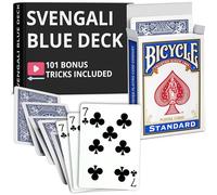 Ted's Sterling Magic Precision Blue Rider Back Bicycle Deck Svengali avec instructions pour plus de 100 tours (7 des clubs)
