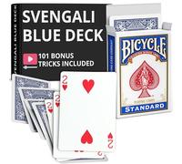 Ted's Sterling Magic Precision Blue Rider Back Bicycle Deck Svengali avec instructions pour plus de 100 tours (2 cœurs)