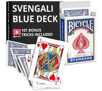 Ted's Sterling Magic Precision Blue Rider Back Bicycle Deck Svengali avec instructions pour plus de 100 tours (Jack of Hearts)