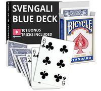 Ted's Sterling Magic Precision Blue Rider Back Bicycle Deck Svengali avec instructions pour plus de 100 tours (6 des clubs)