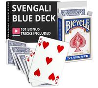 Ted's Sterling Magic Precision Blue Rider Back Bicycle Deck Svengali avec instructions pour plus de 100 tours (5 cœurs)