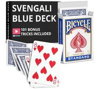 Ted's Sterling Magic Precision Blue Rider Back Bicycle Deck Svengali avec instructions pour plus de 100 tours (8 cœurs)