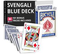 Ted's Sterling Magic Precision Blue Rider Back Bicycle Deck Svengali avec instructions pour plus de 100 tours (King of Diamonds)