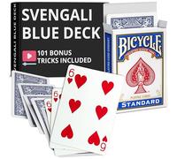Ted's Sterling Magic Precision Blue Rider Back Bicycle Deck Svengali avec instructions pour plus de 100 tours (6 cœurs)