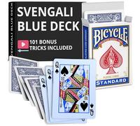 Ted's Sterling Magic Precision Blue Rider Back Bicycle Deck Svengali avec instructions pour plus de 100 tours (reine de pique)