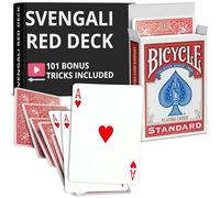Ted's Sterling Magic Precision Red Rider Back Bicycle Deck Svengali avec instructions (français non garanti) pour plus de 100 tours (Ace de cœurs)