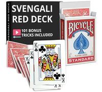 Ted's Sterling Magic Precision Red Rider Back Bicycle Deck Svengali avec instructions pour plus de 100 tours (King of Clubs)