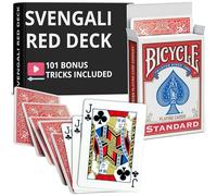 Ted's Sterling Magic Precision Red Rider Back Bicycle Deck Svengali avec instructions pour plus de 100 tours (Jack of Clubs)