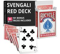 Ted's Sterling Magic Precision Red Rider Back Bicycle Deck Svengali avec instructions pour plus de 100 tours (7 des clubs)