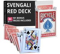 Ted's Sterling Magic Precision Red Rider Back Bicycle Deck Svengali avec instructions pour plus de 100 tours (reine de pique)