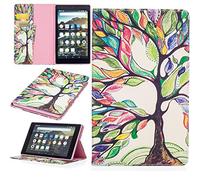 TEDTIKJT Coque Compatible avec iPad 9.7" 5/6th Gen 2018/2017 Coque de Protection à Clapet PU Cuir Etui Tablette pour iPad 9.7" Flip Cover avec Fonction Support Housse,Arbre de Vie