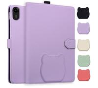 TEDTIKJT Coque Compatible avec OnePlus Pad 3/Oppo Pad 4 Pro 13.2" 2025 Etui de Protection PU Cuir Flip Support Housse Etui Motif de Tête de Chat Mignon Tablette Coque,Violet