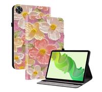 TEDTIKJT Coque Compatible avec Realme Pad 2 11.5" 2023 étuis Housse PU Cuir Flip Cover Fente pour Carte Pen Fente Support Protection Motif Peint Tablette étui Housse,Fleurs Roses