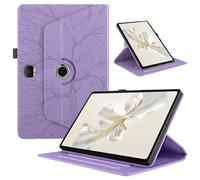 TEDTIKJT Coque pour Honor Pad 9 12.1" 2023 (HEY2-W09) Coque Tablette PU Cuir 360°Rotatif Multi-Angle Stand Flip Protection Housse Etuis Tablette Honor Pad 9 12.1" Arbres Rotating Cover,Violette
