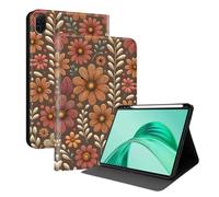 TEDTIKJT Coque pour Honor Pad X8a 11 Pouces 2024 avec Fente de Stylo étuis Tablette Housse PU Cuir Flip Support Protection Motif Peint Tablette Coque pour Honor Pad X8a étuis,Grappe de Fleurs