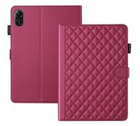 TEDTIKJT Coque pour Honor Pad X8a/Honor Pad X9 11" 2024 Étui Tablette Housse PU Cuir Flip Cover Case avec Magnétique Support Coque pour Honor Pad X8a Housse,Rouge Rhombique