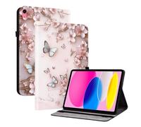 TEDTIKJT Coque pour iPad 11th Generation 11" 2025 Tablette Housse/pour iPad 10th Generation 10.9" 2022 étuis Housse PU Cuir Flip Support Protection Motif Peint Tablette Coque,Papillon