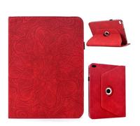 TEDTIKJT Coque pour iPad 9.7" 6. Generation 2018 Tablette étuis iPad 5. Gen 2017 Housse PU Cuir 360°Rotatif Multi-Angle Stand Motif de Fleurs Exquis de Tantra Flip Protection Housse Coque, Rot