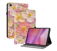 TEDTIKJT Coque pour Lenovo Tab 10.1" K10C TB311XU 2025 étuis Tablette Housse PU Cuir Flip Support Protection Motif Peint Tablette étuis pour Lenovo Tab 10.1" K10C Coque Cover,Fleurs Roses