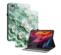 TEDTIKJT Coque pour Lenovo Tab K11 Plus 11.45 Pouces 2024 / Lenovo Tab M11 Plus Housse Etui Protection à Clapet Tablette Coque Motif Peint Cuir Flip Support Housse,Fleurs de Jade