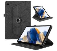 TEDTIKJT Coque pour Lenovo Tab M10 Plus 3rd Gen 10.6" 2022 TB125/ TB128 PU Cuir Flip Tablette Cover 360°Rotatif Multi-Angle Support Fonction Arbre de Vie Étui de Rotating Protection Housse,Noir