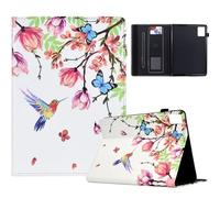 TEDTIKJT Coque pour Lenovo Tab M11 11" 2024 Etui Tablette Housse PU Cuir Flip Support Portefeuille Protection Tablette pour Lenovo Tab M11 Cover,Fleurs Oiseaux
