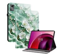 TEDTIKJT Coque pour Lenovo Tab M11 11" 2024 TB-330FC/ Xiaoxin Pad 2024 TB-331FC 11" Protection à Clapet Housse Etui Motif Peint Cuir Flip Support Housse,Fleurs de Jade