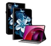 TEDTIKJT Coque pour Lenovo Tab M11 11" 2024 TB-330FC/ Xiaoxin Pad 2024 TB-331FC 11" Protection à Clapet Housse Etui Motif Peint Cuir Flip Support Housse,Noir Orchidées