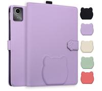 TEDTIKJT Coque pour Lenovo Tab M11 2024 TB-330FU Housse/Lenovo Xiaoxin Pad 2025 K11 Gen 2 TB-336 Etui de Protection PU Cuir Flip Support Etui Motif de Tête de Chat Mignon Tablette Coque,Violet