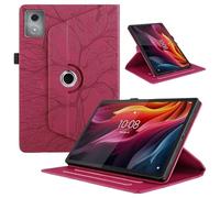 TEDTIKJT Coque pour Lenovo Tab M11 Plus/K11 Plus 11.45" Tablette étuis PU Cuir 360°Rotatif Multi-Angle Stand Flip Protection Housse pour Lenovo Tab K11 Plus Coque,Rouge Arbres