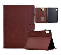 TEDTIKJT Coque pour Lenovo Tab M9 9" TB-310FU Housse de Protection à Clapet TPU Carbone Fibre avec Fonction Support Multi-Angle pour Lenovo Tab M9 Coque,Marron