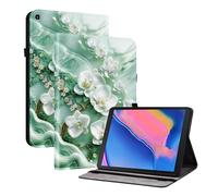 TEDTIKJT Coque pour Samsung Galaxy Tab A 8" 2019 SM-T290 T295 Etui Tablette Housse PU Cuir Flip Support Protection Motif Peint Etui pour Samsung Galaxy Tab A 8" 2019 Coque,Fleurs de Jade