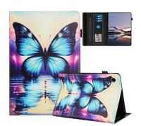 TEDTIKJT Coque pour Samsung Galaxy Tab A11 Plus/A9 Plus 11" Housse PU Cuir Flip Support Protection Peint Motif étuis pour Tablette Housse Samsung Galaxy Tab A9+/A11+ Coque,Le Papillon d'ombre