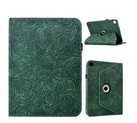 TEDTIKJT Coque pour Samsung Galaxy Tab A11 Tablette étuis Galaxy Tab A9 8.7" Flip Protection Housse étuis Cuir Souple 360°Rotatif Multi-Angle Stand Motif de Fleurs Exquis de Tantra Coque, Vert