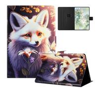 TEDTIKJT Coque pour Samsung Galaxy Tab A9 Plus 11" Etui Tablette Housse SM-X210/X215/X216B PU Cuir Flip Support Protection Motif Peint Housse pour Samsung Galaxy Tab A9 Plus Etui,Le Renard des Fleurs