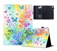 TEDTIKJT Coque pour Samsung Galaxy Tab A9 Plus 11" Etui Tablette SM-X210 X215 X216B Housse PU Cuir Flip Support Portefeuille Protection Tablette Samsung Galaxy Tab A9 Plus Coque,Fleurs Colorées