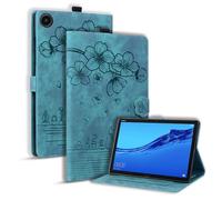 TEDTIKJT Coque pour Samsung Galaxy Tab A9 Plus 11 Pouces (SM-X210/X215/X216B) Étui Tablette PU Cuir à Rabat Magnétique Support Protection Tablette Housse,Vert Fleurs de Cerisier et Chats