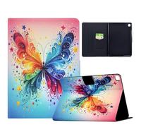 TEDTIKJT Coque pour Samsung Galaxy Tab S6 Lite 10.4" 2024/2022/2020 SM-P610 P620 étuis Tablette Housse PU Cuir Flip Support Protection Coque avec Réveil/Sommeil Auto,Bleu-Papillon
