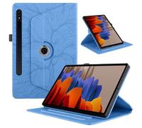 TEDTIKJT Coque pour Samsung Galaxy Tab S9 Plus/S9 FE+ 12.4" Etui Bleu | SM-X810/X816B/X610/X616B Tablette Housse étuis PU Cuir 360°Rotatif Multi-Angle Support Arbre Flip Cover Protection Housse