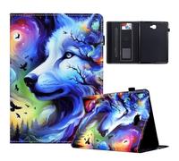 TEDTIKJT Coque pour Tablette Honor Pad X8a 11 Pouces 2024 Etui Tablette PU Cuir Flip Support Portefeuille Protection Coque pour Honor Pad X8a Housse Tablette,Le Loup étoilé