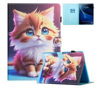 TEDTIKJT Coque pour Tablette Honor Pad X8a 11 Pouces 2024 Etui Tablette PU Cuir Flip Support Portefeuille Protection Coque pour Honor Pad X8a Housse Tablette,Chat Jaune