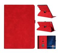 TEDTIKJT Coque pour Tablette iPad 9.7" 6. Gen 2018/5. Gen 2017/iPad Air 1/2 360°Rotatif Multi-Angle Stand Portefeuille Tablette Housse Étui Motif Alphabétique - Smile Flip Protection Coque,Rouge