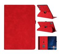 TEDTIKJT Coque pour Tablette iPad Air 11 2025/2024 /iPad Air 5./4. Gen 2022/2020 10.9" 360°Rotatif Multi-Angle Stand Housse Étui Motif Alphabétique - Smile Cuir Flip Protection Coque,Rouge